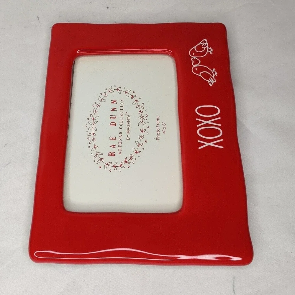 Rae Dunn Red Love Birds XOXO Valentine's Day Photo Picture Frame Decor‎
